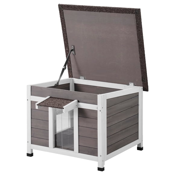 VEVOR Maison Extérieure pour Chat Abri pour Chat Sauvage en Bois avec Toit, Battants de Porte et Fenêtre