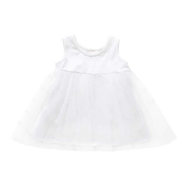 DuoJiaJ Robe en Maille Sans Manches pour Tout-Petites Filles, Robe de Fête, Robe de Danse, Robes de Princesse, Taille 12-18 Mois