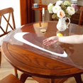 thumbnail image 1 of ORUYROP Upgraded Version Clear Round Table Cover, 2mm Thick 54 Inches Round Table Protector for Dining Room Table, Clear Vinyl Tablecloth Protector, Waterproof Oil Proof Plastic Table Cover Ci, 1 of 7