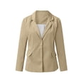 thumbnail image 2 of Innerwin Blazers Solid Color Women Cardigan Jacket Work Shawl Neck Slim Fit Business Jackets Khaki L, 2 of 6