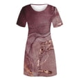thumbnail image 3 of SMihono Robe Maxi Bohème d'Été pour Femmes Grande Taille Mode pour Femmes à Col Rond à Manches Courtes Robe Chandail Imprimée Robe de Plage Évasée, 3 of 4