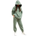 thumbnail image 4 of Innerwin Jogger Set Long Sleeve Ladies Sweatsuits Autumn Plain Loose Fit Two Piece Outfit Green S, 4 of 7