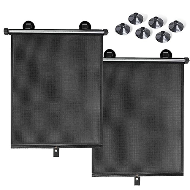 Yeacher Car Window Shade, Car Roller Sunshade for Windows, Retractable Car Sun Shade, Protection Glare and Rays Protection, 2 Pack