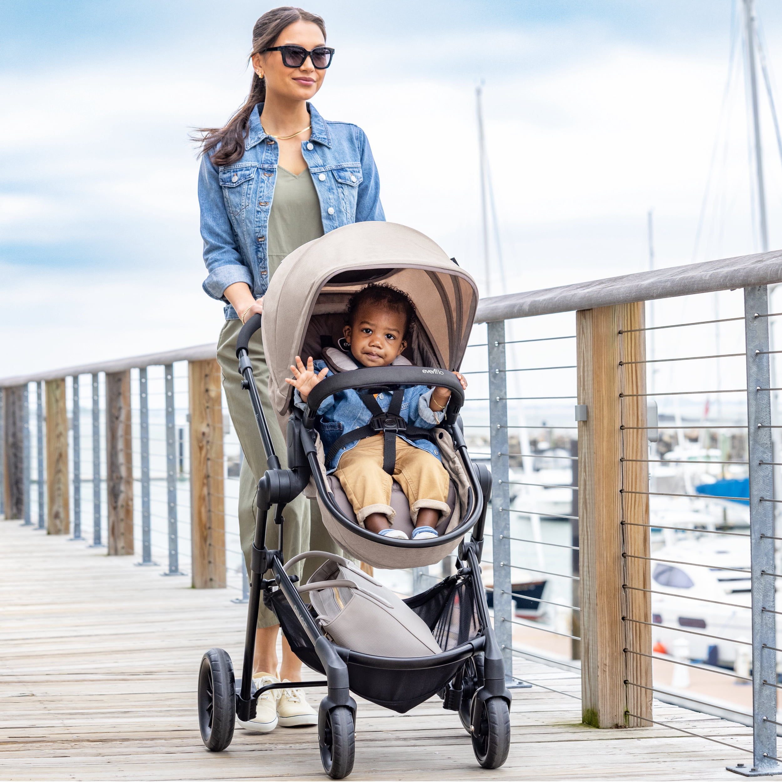 Evenflo Pivot Modular Travel System with LiteMax Infant Car Seat (0-5 Years)