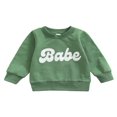 thumbnail image 1 of Kids Pullover Letter Print  Neck Long Sleeve Tops Blouse, 1 of 7