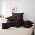 thumbnail image 4 of Erosebridal Literie Géométrique Moderne Format Double, Ensemble de Lit à Motif Nid d'Abeilles Format Double, Décor à Rayures Orange, Réversible, 4 of 5