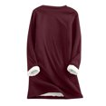 thumbnail image 5 of IROINID Chandail en Molleton de Noël pour Femmes Manches Régulières Automne Hiver Ample Vacances Détente Col Rond, Bourgogne, 5 of 5