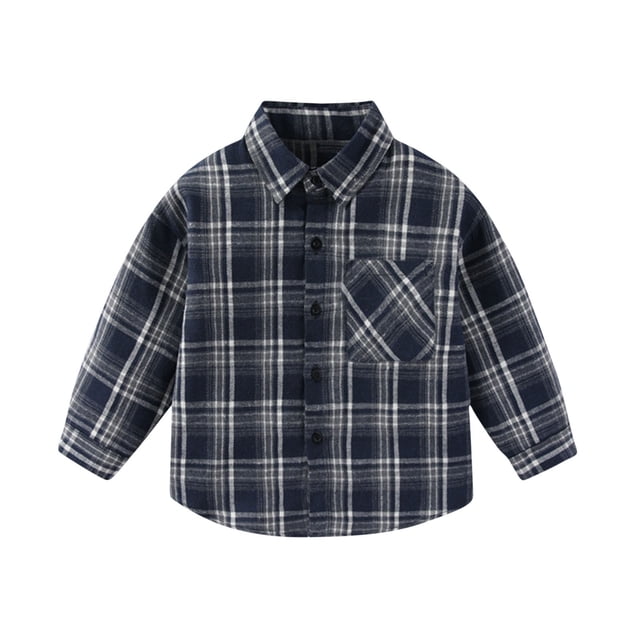 Tranfacy Chemises à Carreaux à Boutons pour Enfants à Manches Longues Col Rabattu Manteau d'Automne et Couche de Base