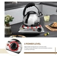 thumbnail image 3 of LIVINGbasics Countertop Hot Plates Single Burner, 1000W Electric Stove with 5 Level Temperature Control, Silver, 3 of 7