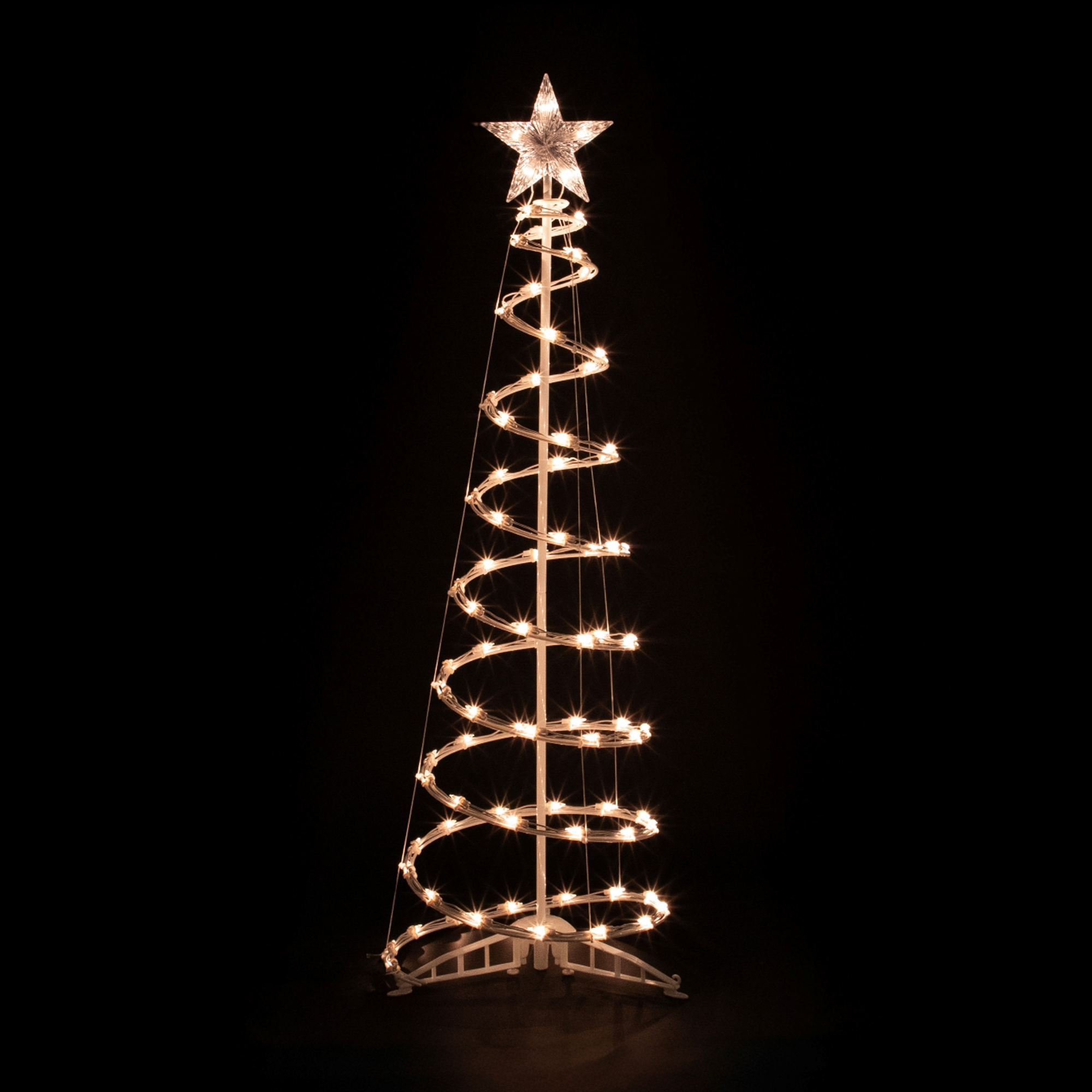 Northlight Arbre de Noël Extérieur en Spirale Éclairé avec Étoile - 4 Pieds - Transparent