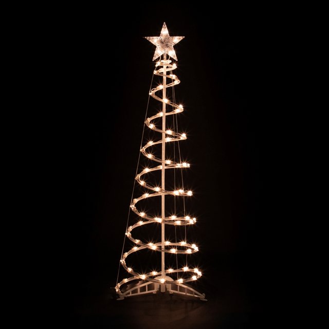 Northlight Arbre de Noël Extérieur en Spirale Éclairé avec Étoile - 4 Pieds - Transparent