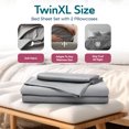 thumbnail image 2 of Sleepgram Ensemble de Draps en Bambou Biologique 100 % Pur, 4 Pcs (Simple TG, Gris), 2 of 6