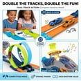 thumbnail image 2 of Dual Toy Car Race Track Set for Kids 2 Player Loop & Launch Car Track Toy with Score Points, 4 Metal Alloy Racing Cars, Interactive Sound Effects & Competitive Stunt Challenge for Boys & Girls, 2 of 6
