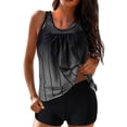 thumbnail image 2 of Weiqiqre Bikini Sets Women Plus Size Two Piece Tummy Control Bathing Suits Blouson Tankini Top with Boy Shorts, 2 of 5