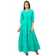 thumbnail image 1 of Bimba Women's 3/4 Sleeve Summer Cotton Maxi Dress Drawstring Waist, 1 of 8