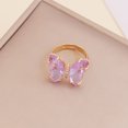 thumbnail image 3 of Bague Ajustable Papillon Couleur Unie Créative pour Femmes avec Ouverture, 3 of 8