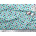 thumbnail image 2 of Soimoi Blue Moss Georgette Fabric Donuts Food Print Sewing Fabric Yard 42 Inch Wide, 2 of 5