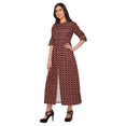 thumbnail image 3 of Moomaya Printed Front Slit A-Line Kurtis For Women Short Sleeve Summer Kurta, 3 of 5