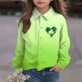 thumbnail image 4 of RXMEKW Chemise à Manches Longues Imprimée de la Saint-Patrick pour Garçons avec Col Rabattu, 95 % Coton 5 % Élasthanne, Vert, 4 of 7