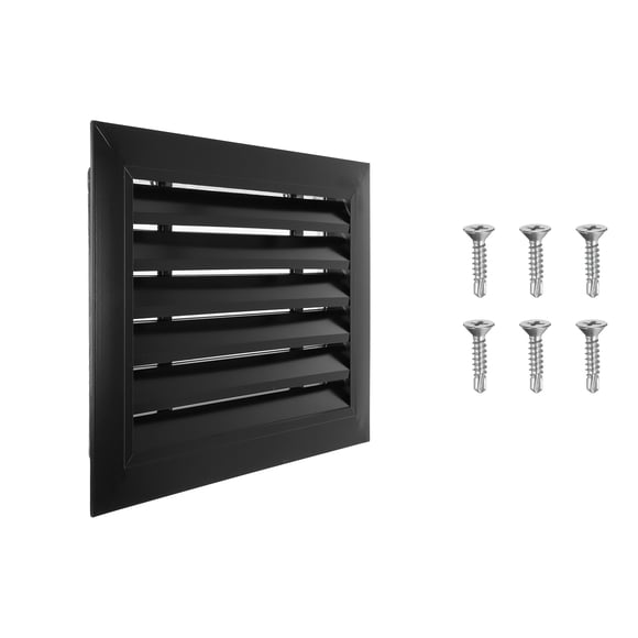 Uxcell 12x16" Gable Vent 1Pcs Aluminum Alloy Wall Shed Vents with Strainer Black