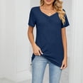 thumbnail image 2 of Timegard Hauts pour Femmes Manches Courtes Col en V Froncé Blouse Confortable Tunique Décontractée à Porter avec des Leggings, 2 of 6