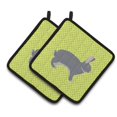 thumbnail image 1 of Carolines Treasures BB7792PTHD Giant Chinchilla Rabbit Vert Paire de Porte-Pots, 1 of 3