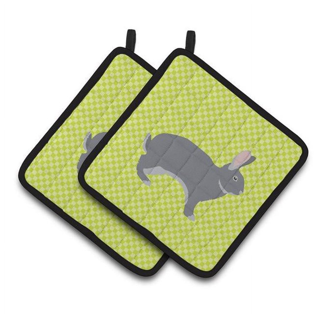 Carolines Treasures BB7792PTHD Giant Chinchilla Rabbit Vert Paire de Porte-Pots
