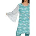 thumbnail image 4 of Moomaya Kurtis Courtes en Poly-Crêpe pour Femmes, Robe à Manches Kimono Imprimée, Haut Indien, 4 of 5