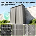 thumbnail image 4 of Outsunny 5'x3' Outdoor Storage Shed w/ Single Door, Grey, 4 of 10