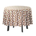 thumbnail image 1 of Vargottam Indoor/OutdoorRoundTablecloth 58 InchRoundTablecloth Waterproof PatioTableCloths,Spring/SummerTableCovers For Backyard CircularTable/Bbqs/Picnic -White & Brown, 1 of 8