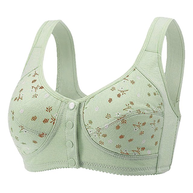 Womens Sports Bras Solid Color Lace Camisole Push Up Wireless Bra Queen Size Zero-Irritation Plus Size Bra Light Green L