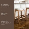 thumbnail image 2 of Maven Lane Adrien Saddle Bar Stool Oak Finish Sand Color Fabric Upholstery, 2 of 6
