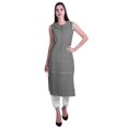 thumbnail image 1 of Moomaya Kurta Sans Manches à Col Peter Pan avec Pantalon Ensemble Ethnique 2 Pcs pour Femmes, 1 of 6