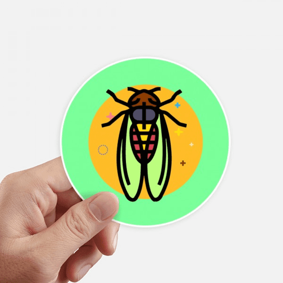 Fly Insect Mosquito Bug Winged Drawing Sticker Round Wall Suitcase Laptop Label Bumper