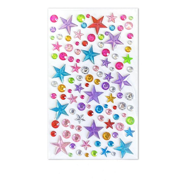 Sparkling Acrylic Rhinestone Stickers for Kids - DIY Decorative Gemstone Crafts - Large Star Design (9.3×15.8cm) - Perfect for Art Projects, Nail Art, and More!