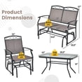 thumbnail image 4 of Costway Ensemble de Conversation pour Terrasse 4 Pcs avec Balancelle, Chaise Berçante et Table, Robuste, Extérieur, 4 of 10