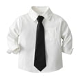thumbnail image 2 of Hiiyo Infant Boys Long Sleeve Dress Shirt School Uniform Solid Color Button Down Shirt, Sizes 6M-9Y, 2 of 4