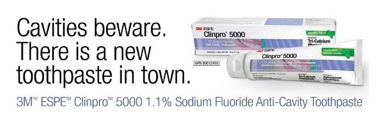 Clinpro 5000 1.1 % Fluorure de Sodium Menthe Vanille Dentifrice Anticaries / Aide à Enrayer la Carie Dentaire avant Qu'elle Ne Creuse une Cavité / Protège les Dents de l'Usure Acide et de l'Érosion / Aide à Reminéraliser à