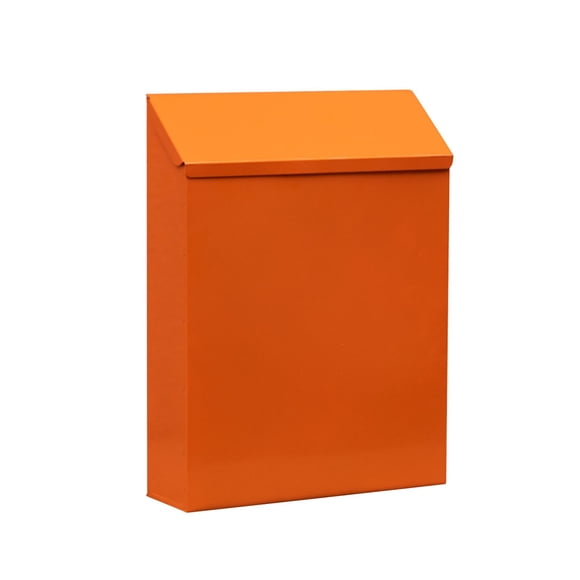 ziyahi Stylish Wall Mount Mailbox Easy Installation Addition To Porch Or Garden Area Newspaper Holder Box With Key Lron Postbox Orange 22x6.5x29cm