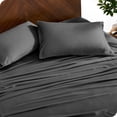 thumbnail image 4 of Bare Home Bamboo Sheet Set - Made from Rayon Fibers - Deep Pockets - 3 Piece - Twin XL, Gray, 4 of 7