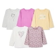 thumbnail image 1 of George Toddler Girls' Long-Sleeve T-Shirt 5-Pack, 1 of 2