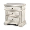 thumbnail image 1 of Pemberly Row Contemporary Rustic Ivory Wood 3-drawer Nightstand, 1 of 6