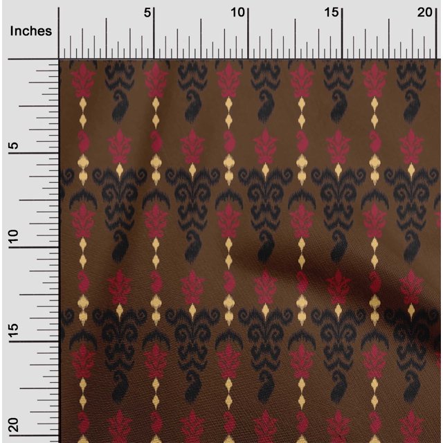 oneOone Polyester Lycra Fabric Stripe & Paisley Ikat Print Fabric By Yard 56 Inch Wide