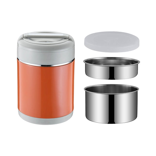 LSLJS 1600ml Portable Lunch Box 304 Stainless Steel Insulated Lunch Jar 3 Layer Pot Rice Bucket Adult Bucket Lunch Box for Outdoor, Home Accessories