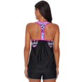 thumbnail image 3 of Ensemble Tankini Dos Nageur pour Femmes Noir/bleu Ciel/rose/vert avec Insert, 3 of 6