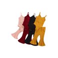 thumbnail image 3 of Xingqing 2PCS Infant Baby Girls V-Neck Solid Color Sleeveless Jumpsuit Bell-Bottom Suit, 3 of 9