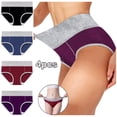 thumbnail image 2 of RKSTN 4Pc Womens Boxer Briefs High Waist Full Coverage Briefs Soft Breathable Postpartum Panties Patchwork Color Stretch Underpants, 2 of 9