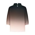 thumbnail image 4 of RXIRUCGD Haut Décontracté Rétro pour Femme à Imprimé, Manches 3/4, Haut/chemise à Manches en V, Or Rose, Taille : S, 4 of 5