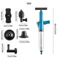 thumbnail image 3 of Pneumatic Drain Cleaner Tool High Pressure Air Powered Sewer Line Unclogger for Toilet Pipe and Floor Drain Connection, 3 of 8
