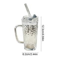 thumbnail image 3 of JZCHUNTOY Glass Water Cup 1 Pack, 8.5 oz Transparent Glass Drinking Cup with Lid, Handle and Straw, BPA Free Leakproof Beverage Cup, Reusable Drinking Glass for Juice, Coffee, Water and Daily Use, 3 of 7